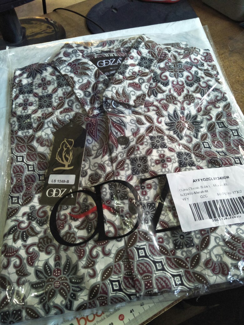 Odza Baju Batik Kemeja Batik Lengan Panjang Kerah Atasan Hem Resmi Solo Modern Dokana