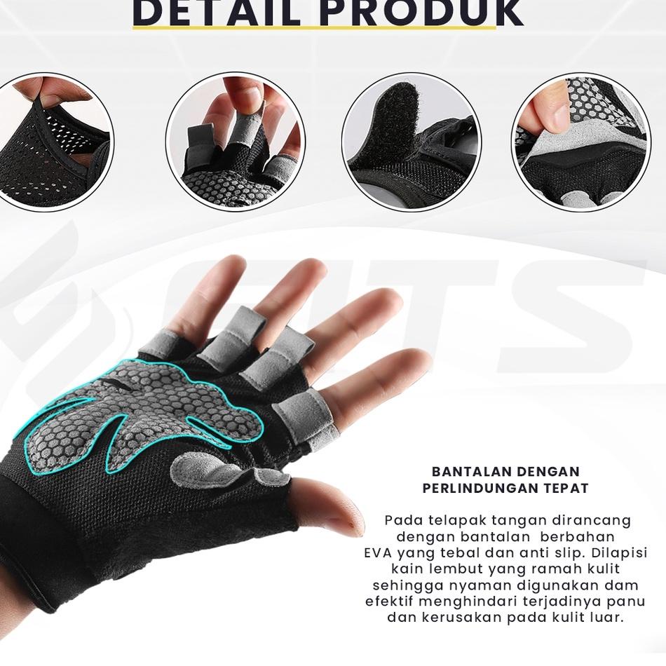 Model Spesial FITS Glove Fitness Gym Microfiber Sarung Tangan Fitness Gym Sepeda Olahraga