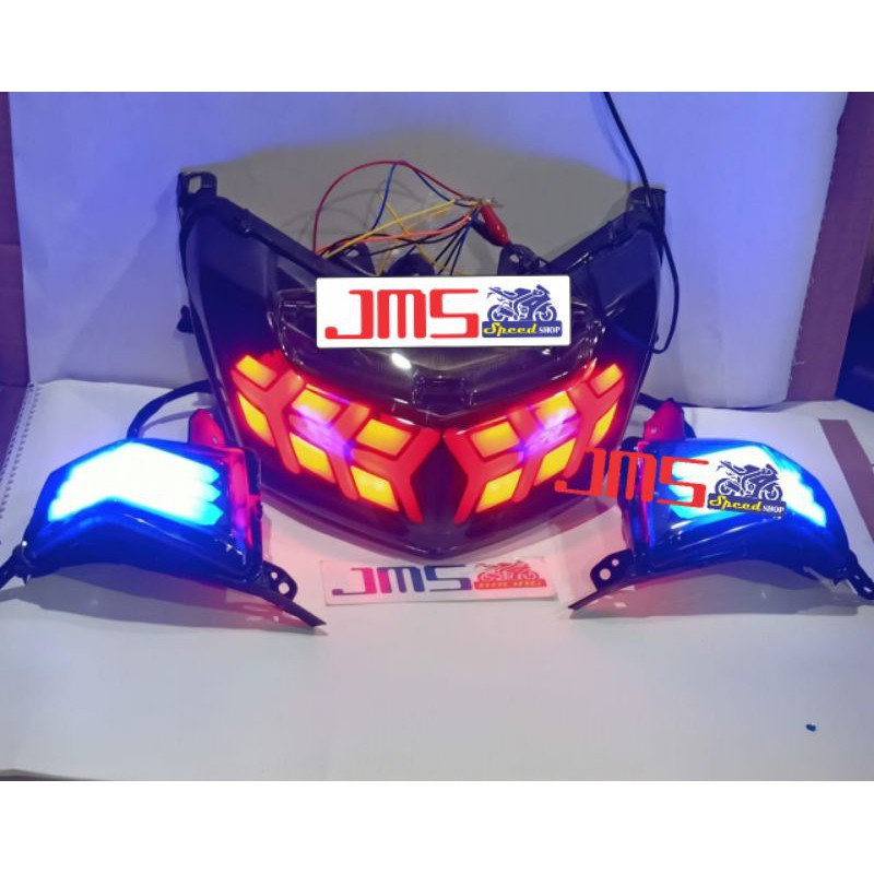 lampu stop dan sen depan led nmax lama model Lamborghini seja biru stop merah sen kuning set paket