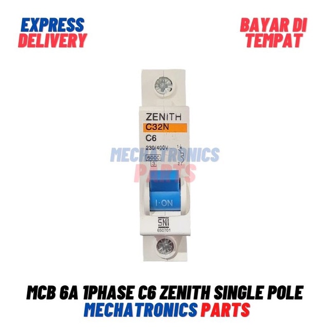 [MCB-9003] MCB 6A 1PHASE C6 ZENITH SINGLE POLE