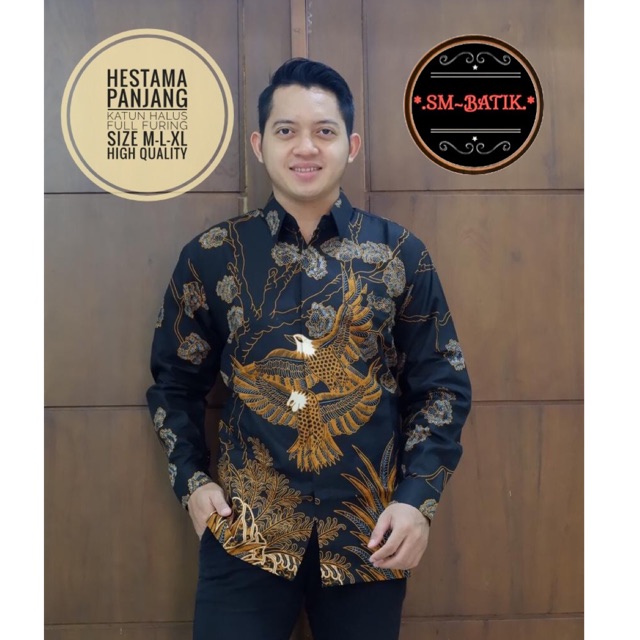 Kemeja Batik HESTAMA Panjang Katun Sragenan Full Furing Murah