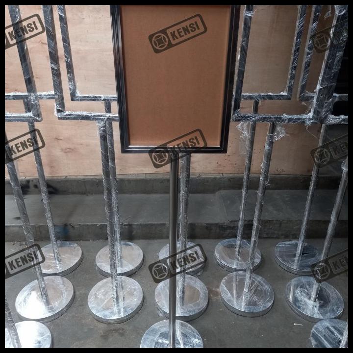 

BEST SELLER !!! SIGN STAND STAINLESS SIGNAGE STANDING SIGN FRAME DISPLAY A3 STAINLESS TERLARIS