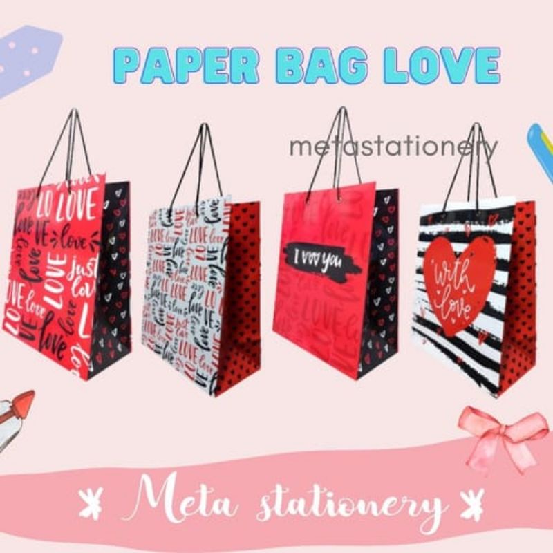 

paper bag motif love