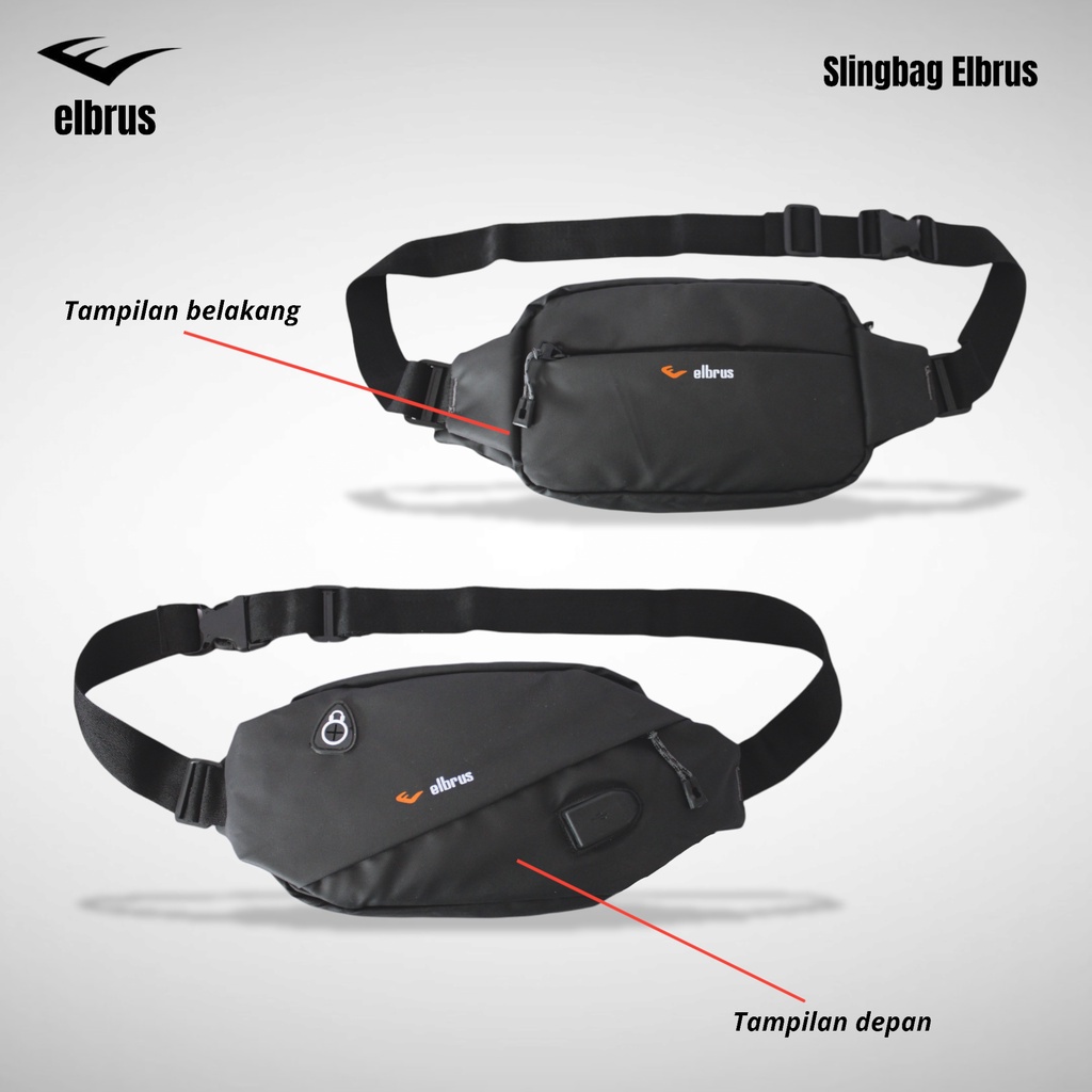 Waistbag selempang elbrus pria waterproof two face bolak balik