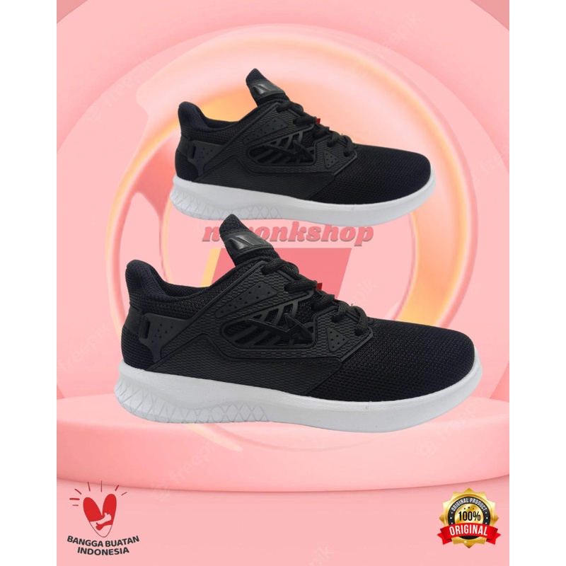 Ready sepatu running wanita pro att city black white original terbaru