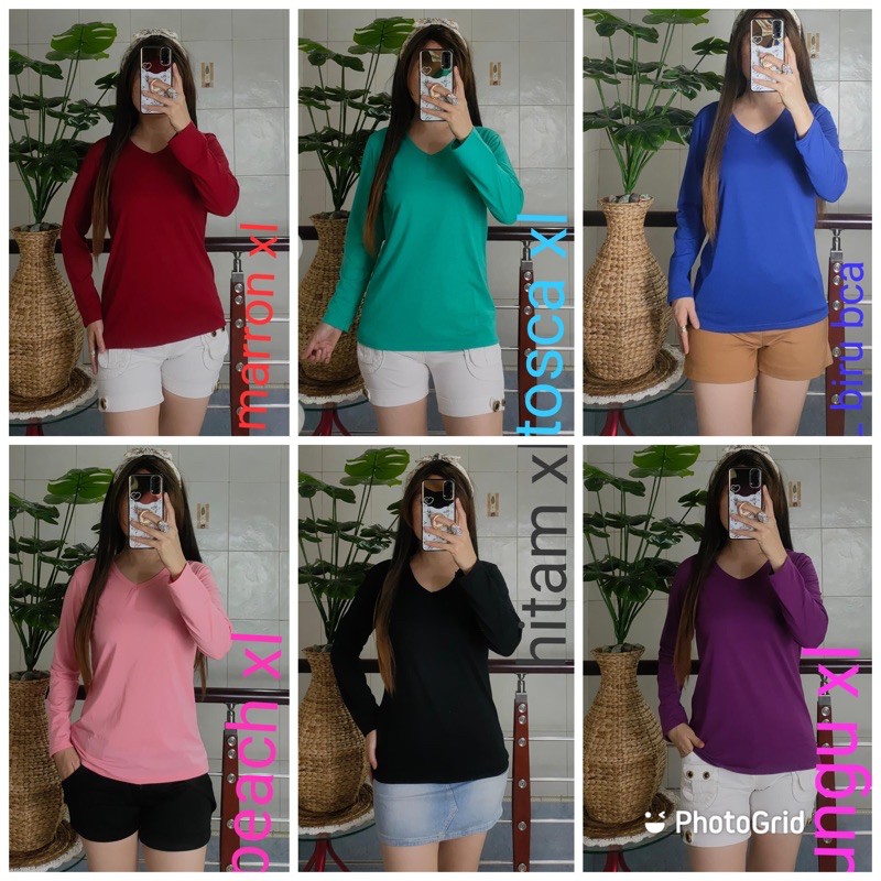 Kaos Polos Panjang Kaos Deker Panjang Baju Deker Kaos Polos Pjg L XL XXL Jumbo