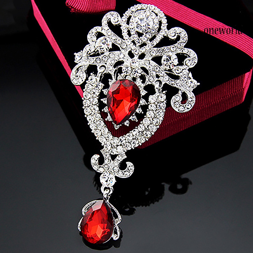 OW@ Brooch Exquisite Crown Design Luxury Fashion Diamante Brooch Pin for Holiday