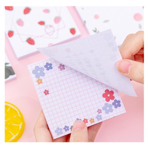 Notes Tempel Sticky Notes Unicorn / Memo Mini Gambar Bunga &amp; Buah / Memo Tempel Kartun Babi Piggy