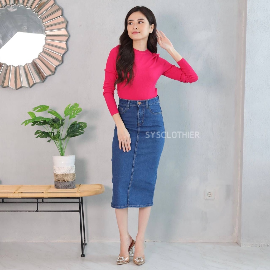 ROK JEANS WANITA LEVIEV DARK SKIRT