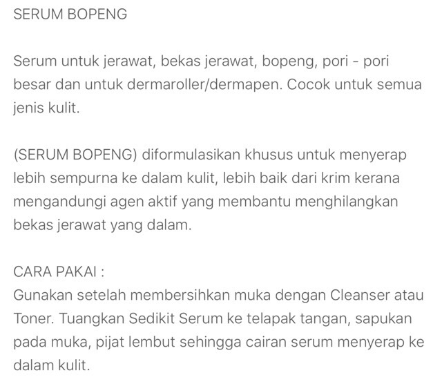 SERUM HA / SERUM BOPENG / OBAT JERAWAT DAVIENA SKINCARE