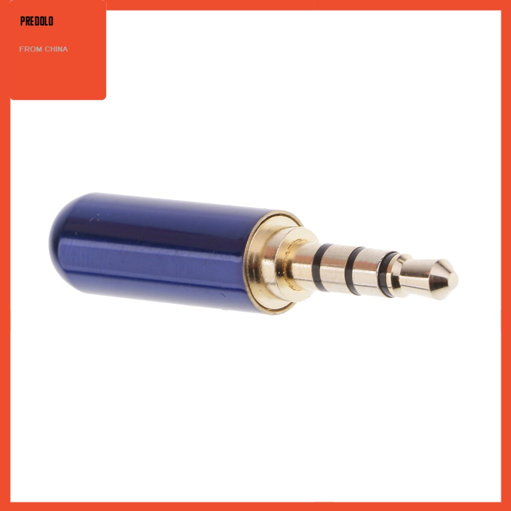 Konektor Solder A / V Plug Male 3.5mm 1 / 8 '' Trrs 4 Pole Warna Hitam