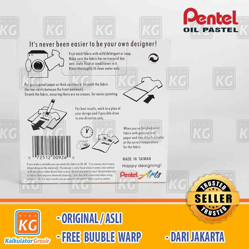 Pentel Fabric Fun Pastel Dye Sticks PTS 7 Warna Cat Kain / Oil Pastels Pentel Krayon PTS7 Colours