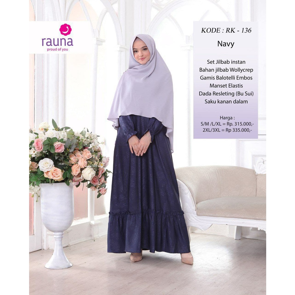 Dress Syar'i Rauna / Rk - 136 / Rk- 137 / Fashion Wanita Muslim