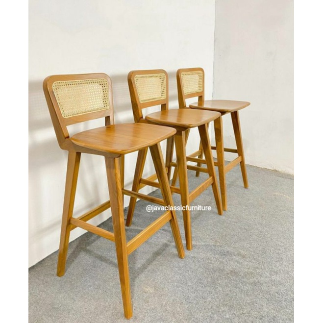 SET KURSI MEJA BAR COFFE KOPI ROTAN KAYU JATI SOLID KAKI BESI MINIMALIS VINTAGE STOOL TABLE CAFE MURAH-5