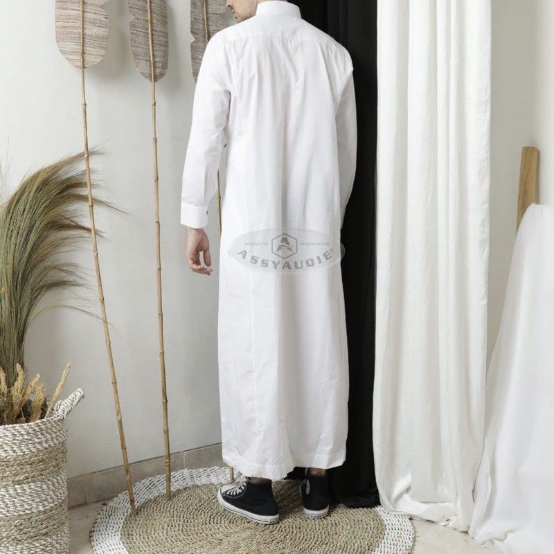 Jubah assyauqie/jubah zipper putih/jubah syari