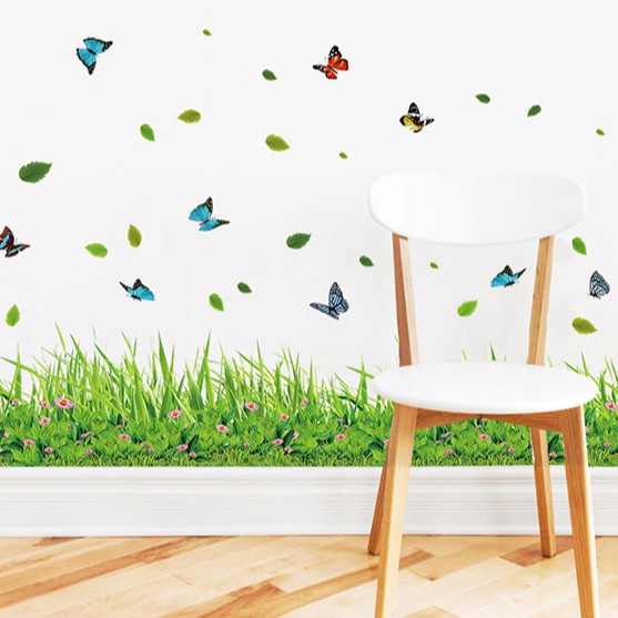RELIZA WALL STICKER RUMPUT HIJAU GREEN GRASS GARDEN STIKER DINDING XL7180