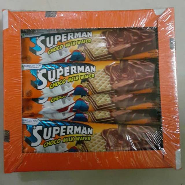 Jarang Ada Wafer coklat Superman isi 20x 10g jajanan Jadul ...