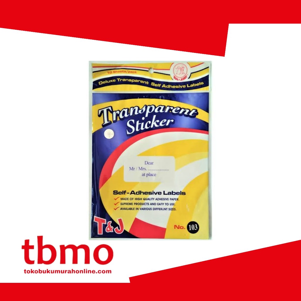 

TBMO LABEL HARGA TOM & JERRY 103 TRANSPARAN / LABEL NAMA