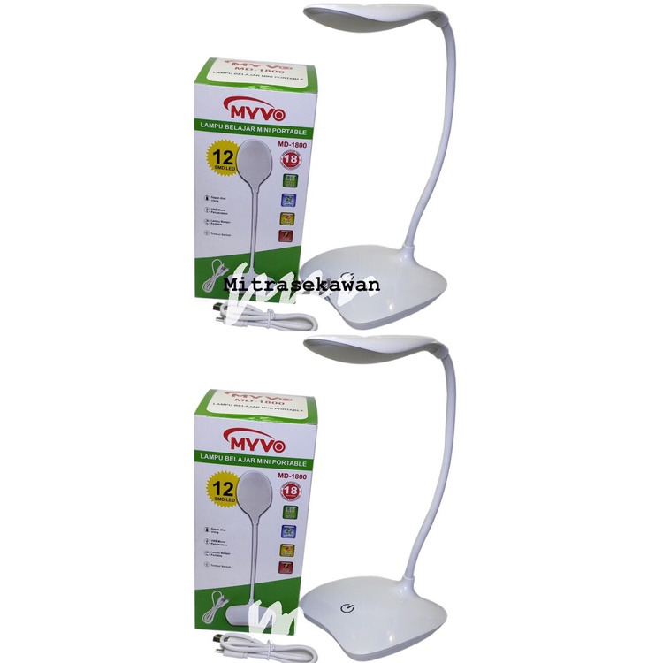 Lampu Meja Belajar Baca DUDUK Led On Off Sentuh Rechargeable Myvo MD-1800/Lampu Belajar / Lampu Baca Cas Myvo MD-1800 BERKUALITAS TERMURAH