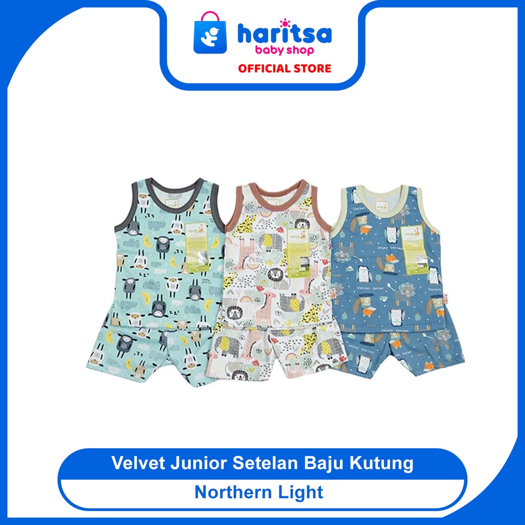 Velvet Junior NORTHERN LIGHTS Setelan Kutung Velvet Piyama Bayi Setelan Piyama Anak