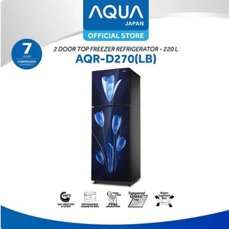 KULKAS AQUA JAPAN AQRD 270 LB LEMARI ES 2 PINTU AQRD270LB LOW WATT