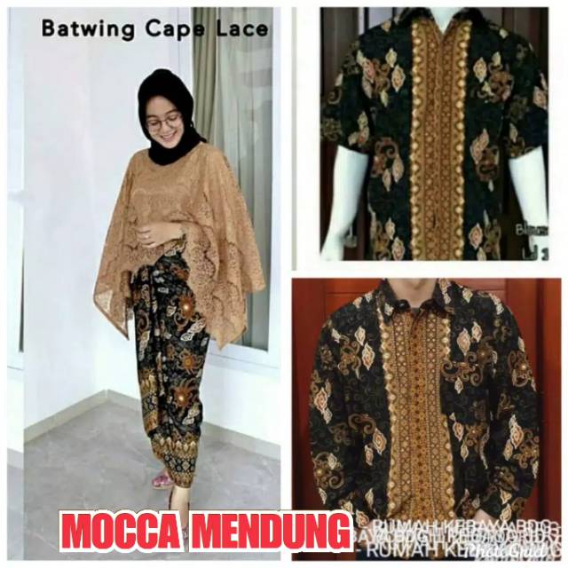 COUPLE CAPE BRUKAT SARIMBIT BAJU SERAGAM/BAJU COUPLE/MURAH WANITA/BAJU COUPLE/ BRUKAT COUPLE RUMAH KEBAYA BANDUNG RUMAH SONGKET BANDUNG