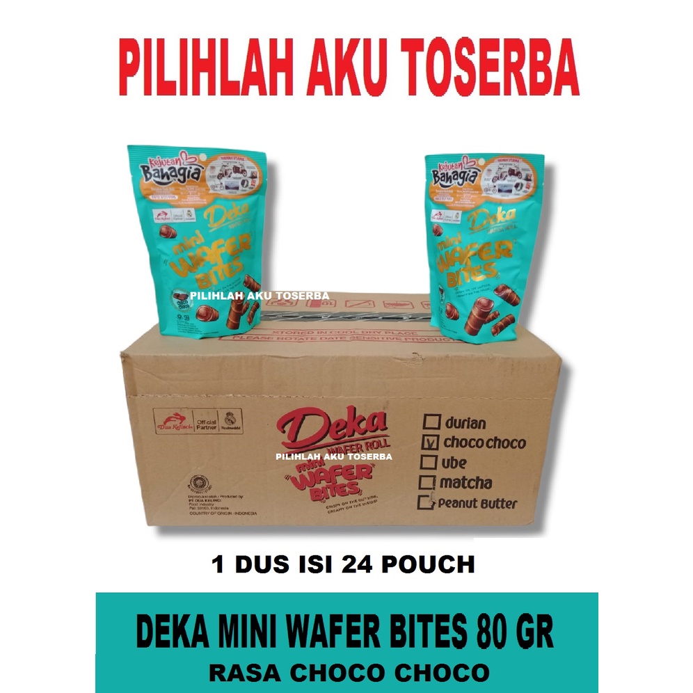 DEKA Mini Wafer BITES Rasa CHOCO CHOCO 80 gr - (HARGA 1 DUS ISI 24 )