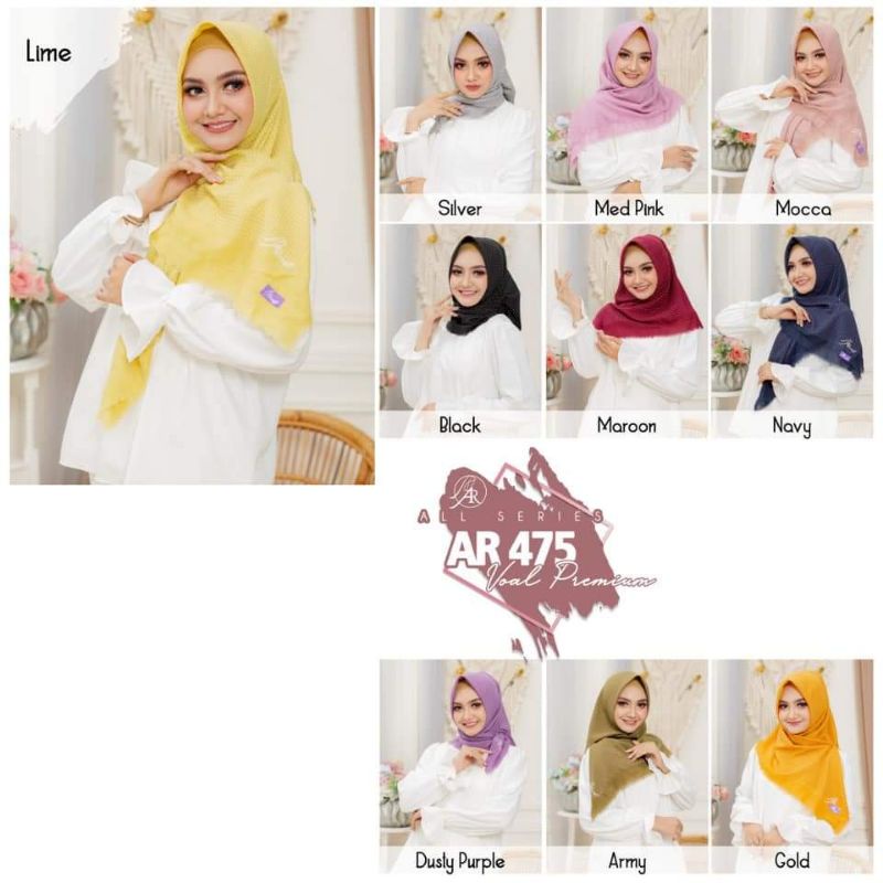 Hijab Jilbab Kerudung Segi Empat Terlaris Terbest New 2021 Arrafi Ori AR-475 New