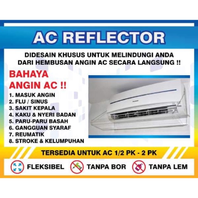 Acrylic akrilik penghalang angin/  ac penghalang ac / ac reflector p120 cm 2-2.5 pk