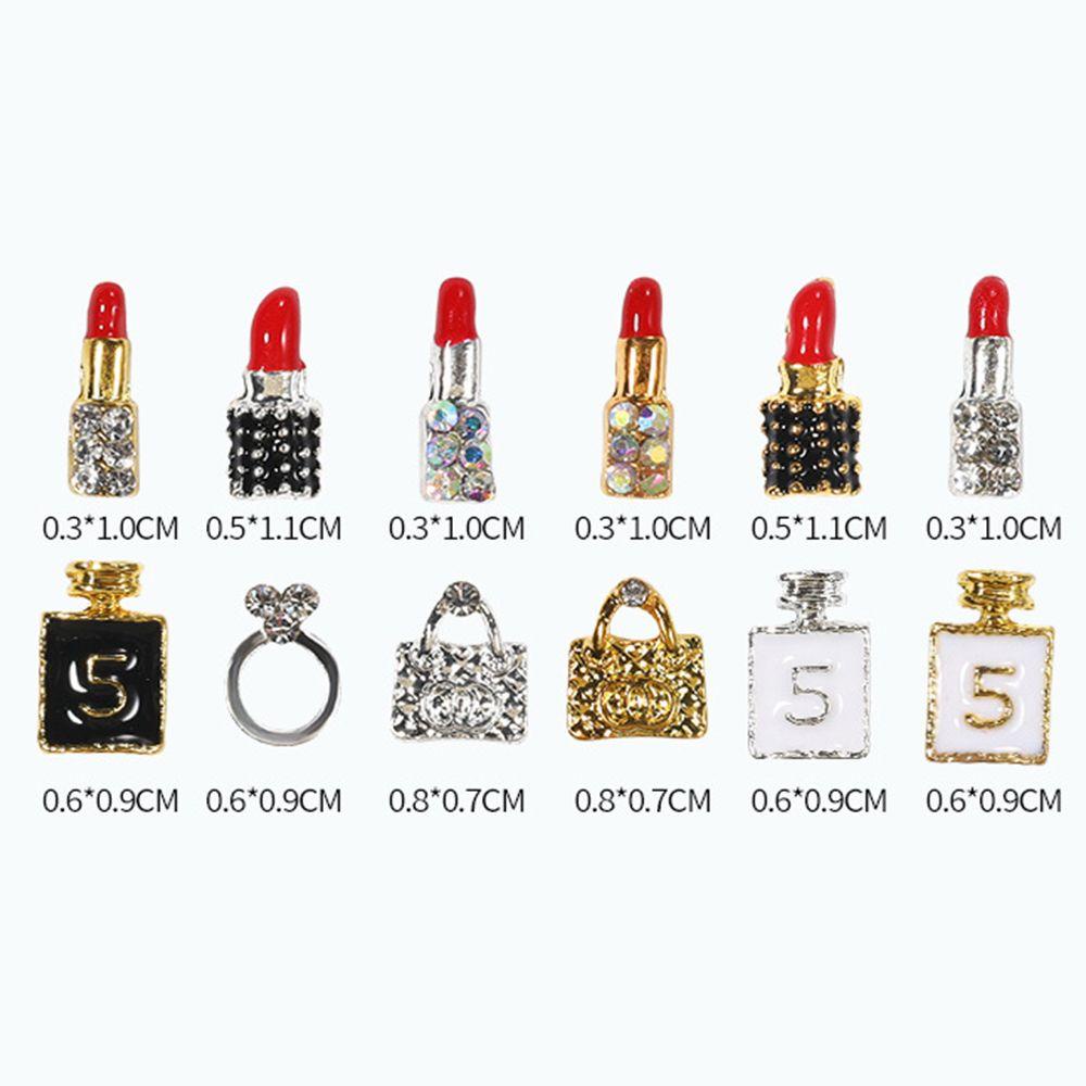 Needway Nails Charms Hiasan Kuku Logam Mewah Manikur Aksesoris Lipstik 3D Dekorasi Kuku