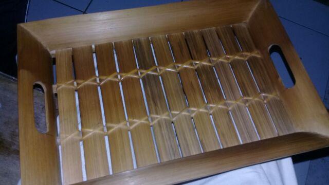 (np05) Nampan Bambu S Oval Datar 32 X 22 Cm