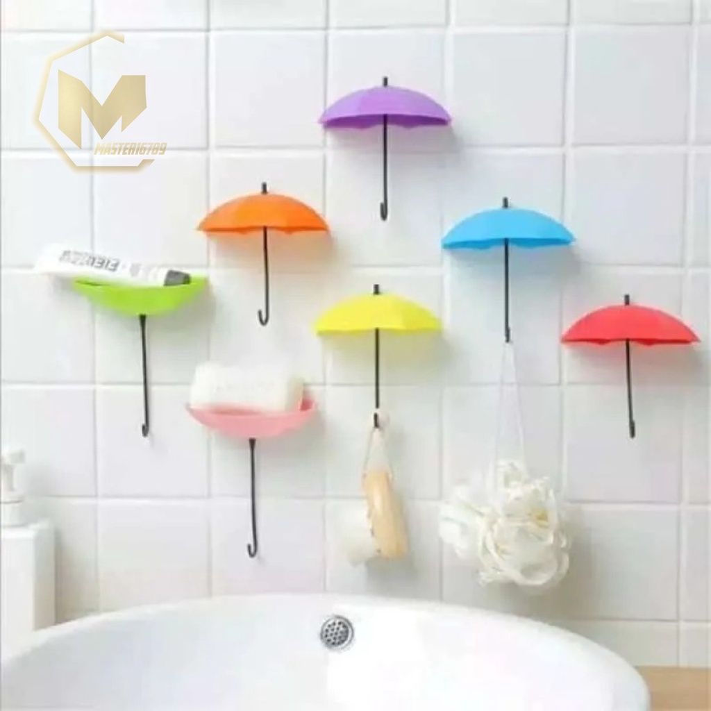RT102 HANGER HOOK GANTUNGAN KUNCI TEMPEL DINDING TEMBOK BOLAK BALIK MODEL PAYUNG 1SET ISI 3 PCS MA2840