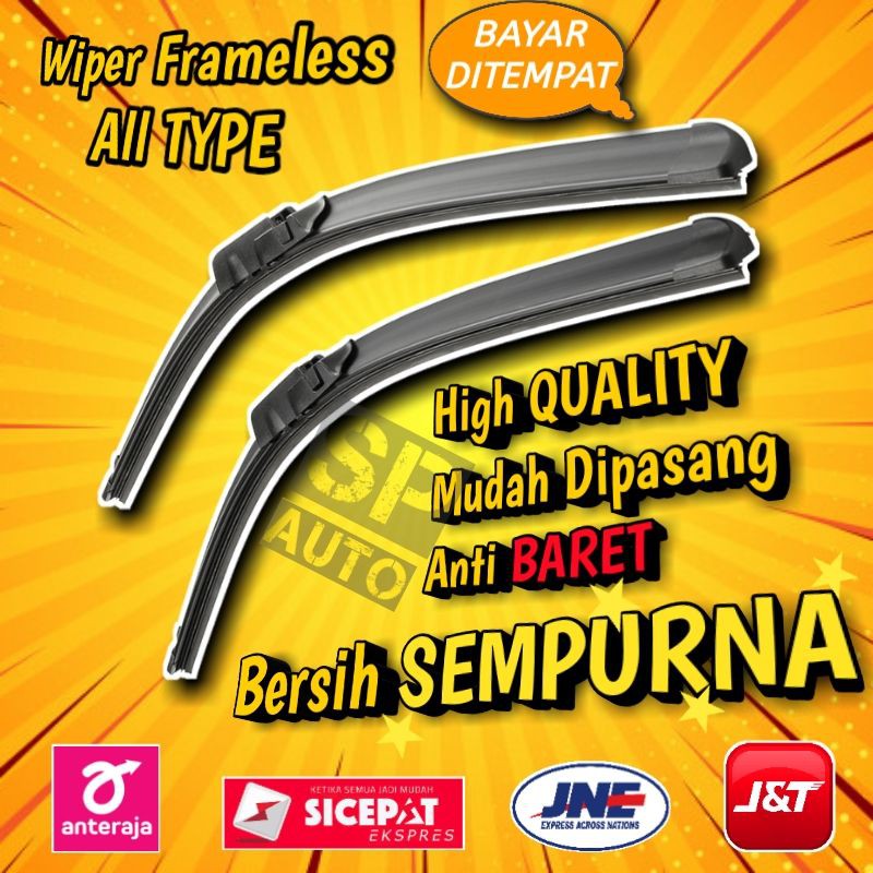 Wiper Kaca Mobil Frameless Universal 2 Pcs - Semua Jenis Kendaran Ukuran wifer Banana SH 57