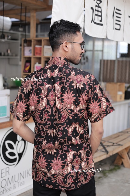 Sidamuliya Batik Kemeja Pria Slimfit Premium Janardhana Lengan Pendek