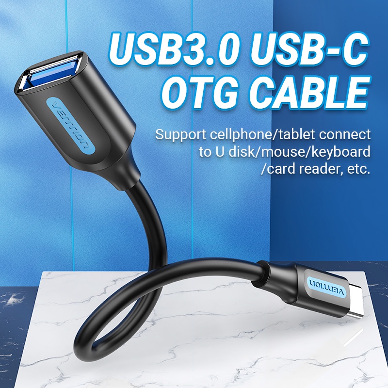 Vention Kabel Konektor Otg Usb2.0/3.0 Tipe C 480mbps Untuk Smartphonetablet