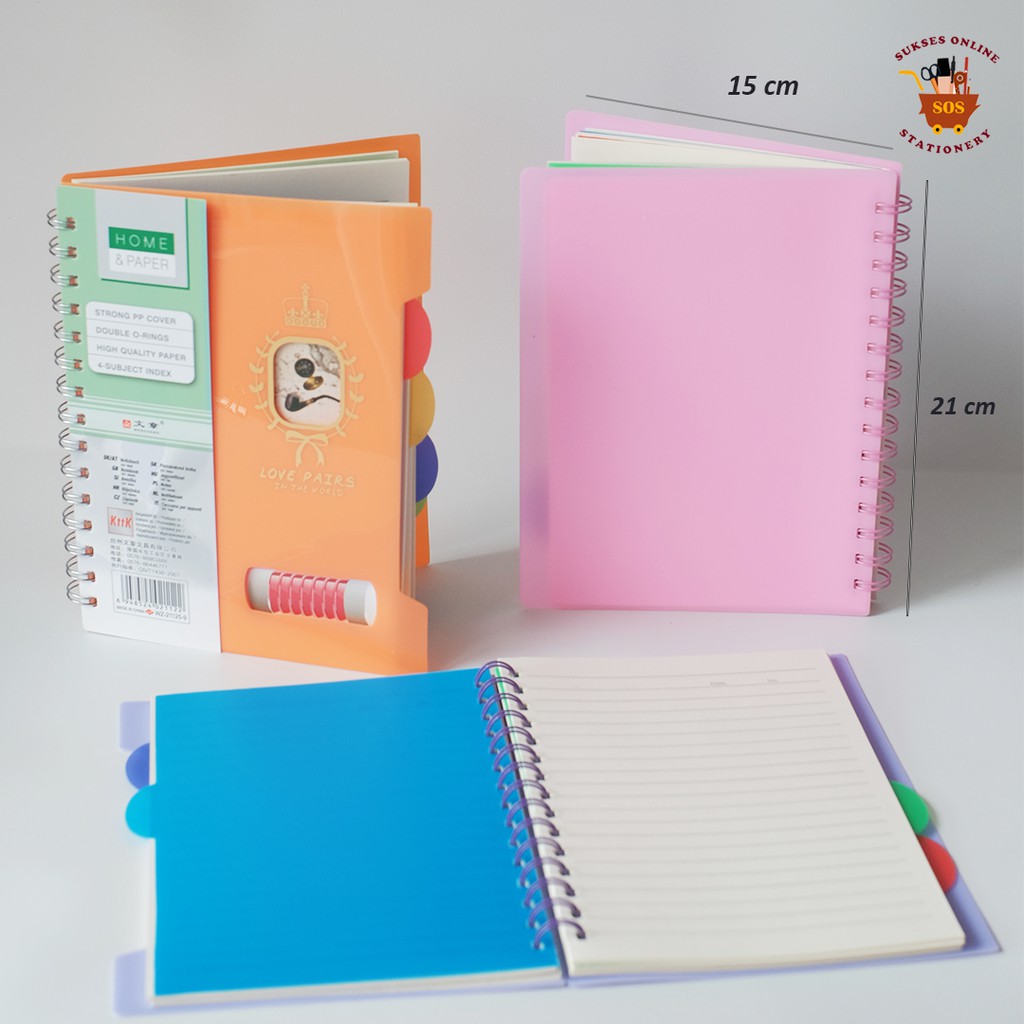 

MilL SOS Buku Tulis Spiral A5-90 Index Cover Plastik/Buku Spiral/Catatan/Note Book/Notebook