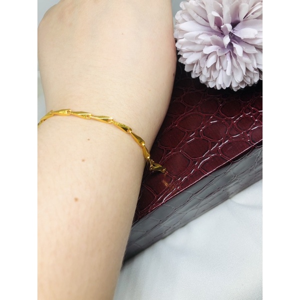 Gelang tangan padi lapis emas 24k