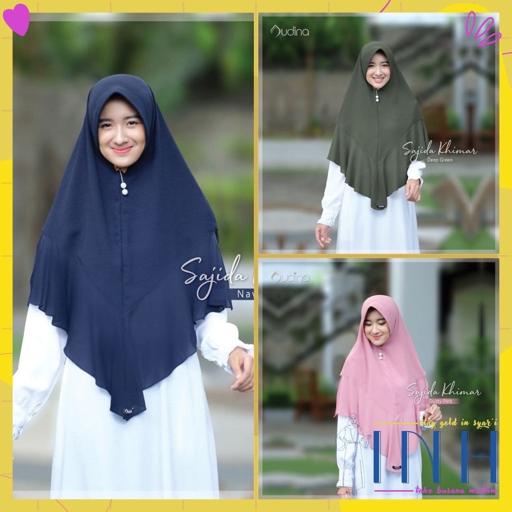 SAJIDA KHIMAR ORI AUDINA JILBAB INSTAN SYARI MURAH CANTIK HIJAB PET ANTEM