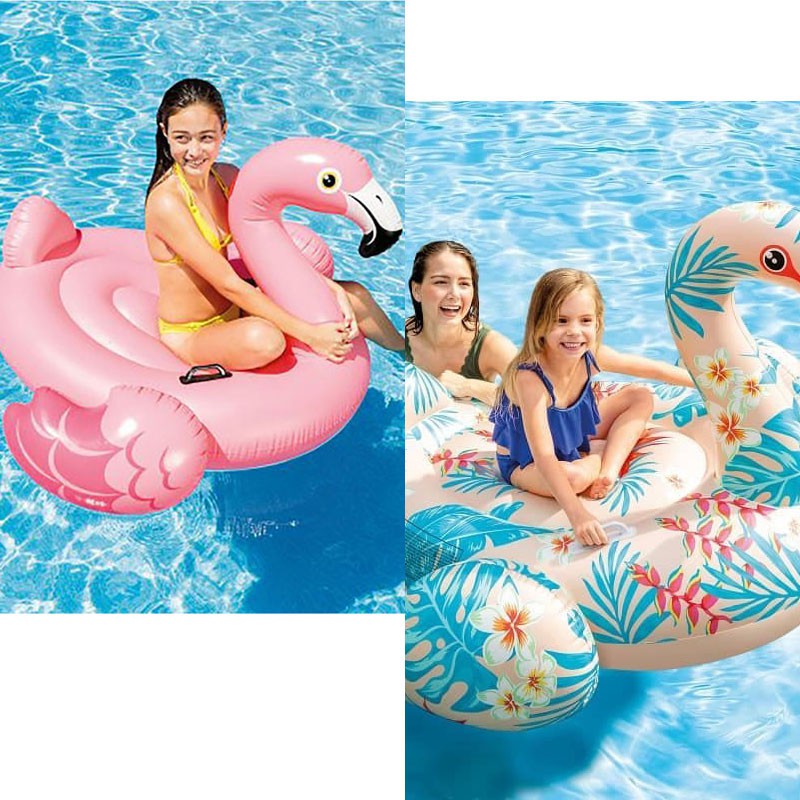 Pelampung Flamingo Ride-On INTEX 57558 Flamingo Floaties TROPICAL FLAMINGO Ride-on INTEX 57559