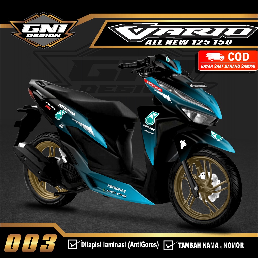 (Bisa COD) Decal Sticker all new Honda Vario 150 125 Motif Petronas Simpel Terlaris Keren -Dekal Sti