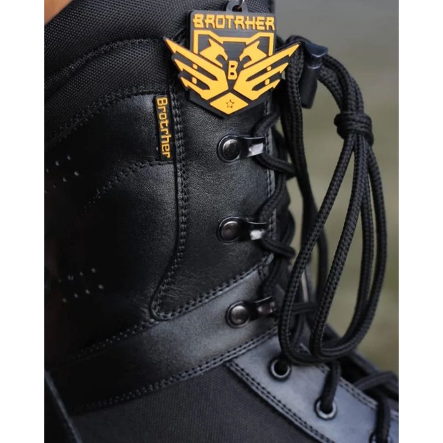 SEPATU PDL KULIT KOMBINASI KORDURA ANTI AIR PAKAI RESLETING SUDAH DI SOL KELILING MERK BROTRHER PHOENIX