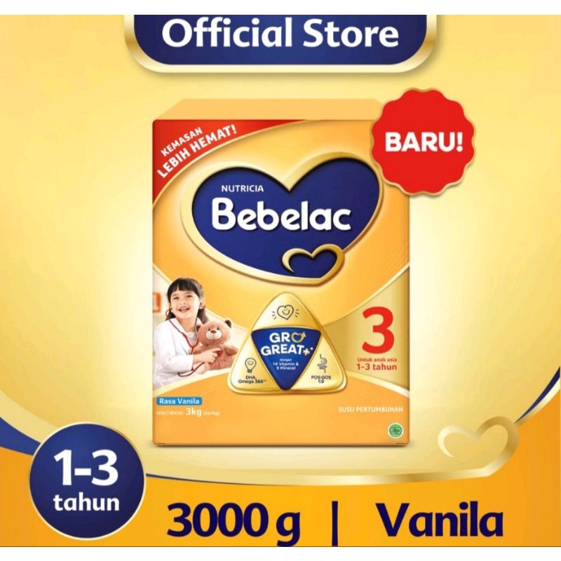 Bebelac 3 3kg &amp; Bebelac 4 3kg 3000gr Rasa madu vanila