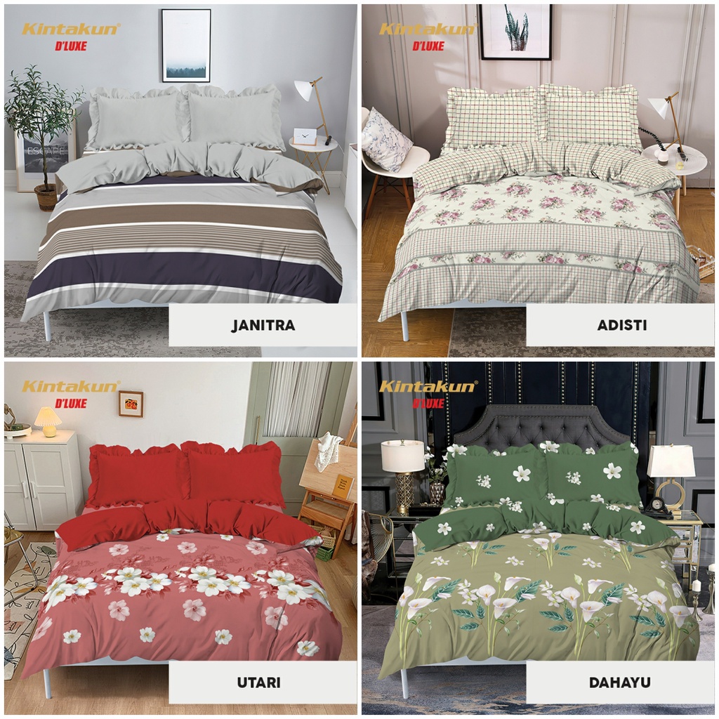 Bedcover Set Kintakun D'luxe Ukuran Double - Queen 160x200 Rumbai