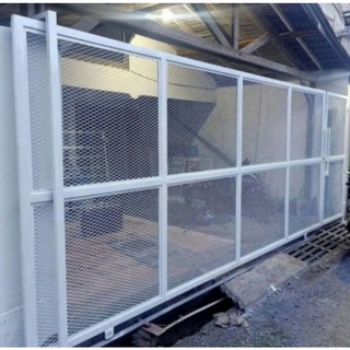 Jual pintu pagar minimalis modern motif expanda / pagar expanded simpel