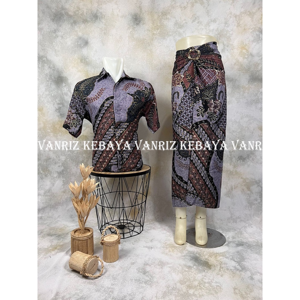 Vanriz Kebaya-Batik Couple Lengan Pendek Couple Rok Lilit