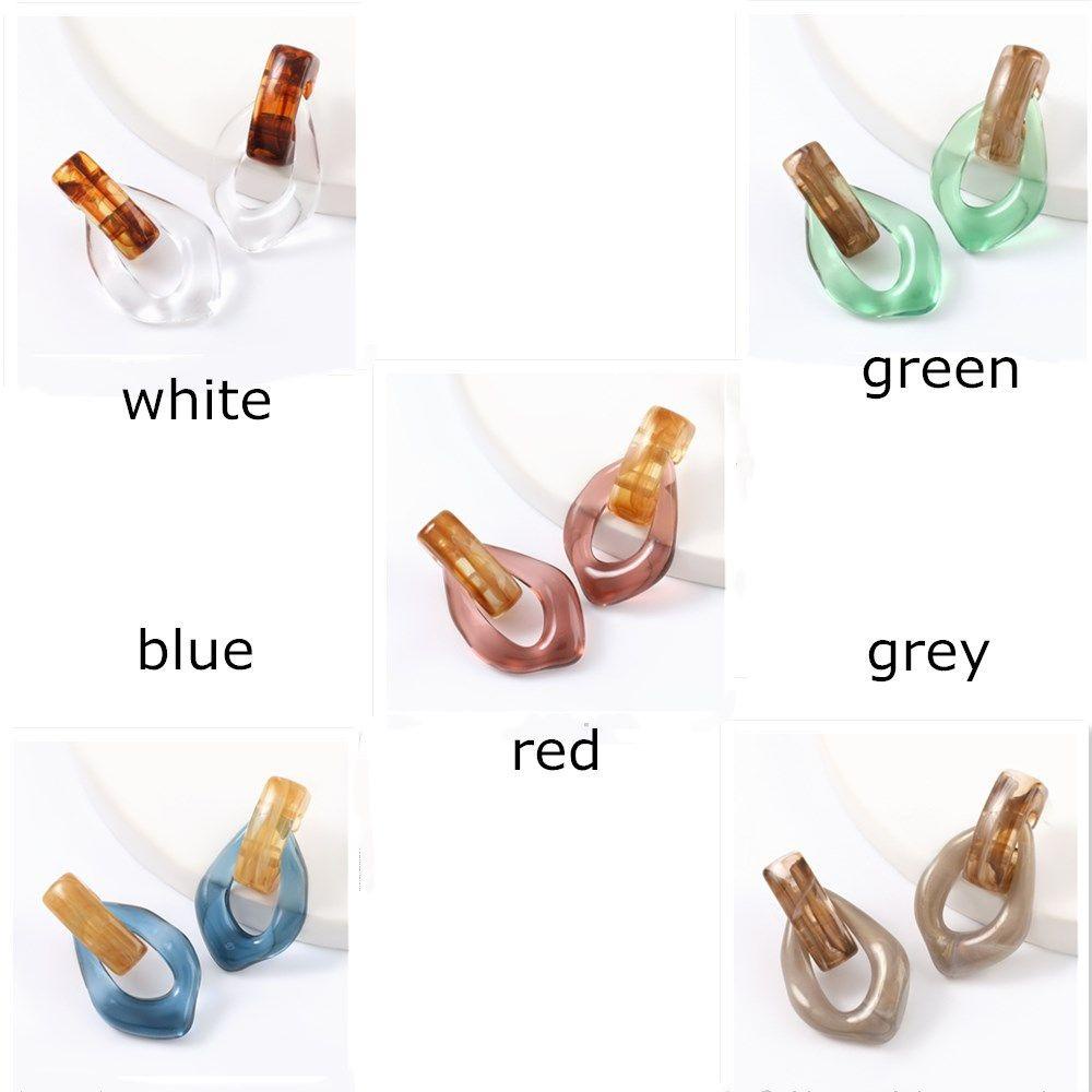 Lily 1pasang Anting Resin Wanita Gadis Perhiasan Geometris Akrilik Drop Earrings