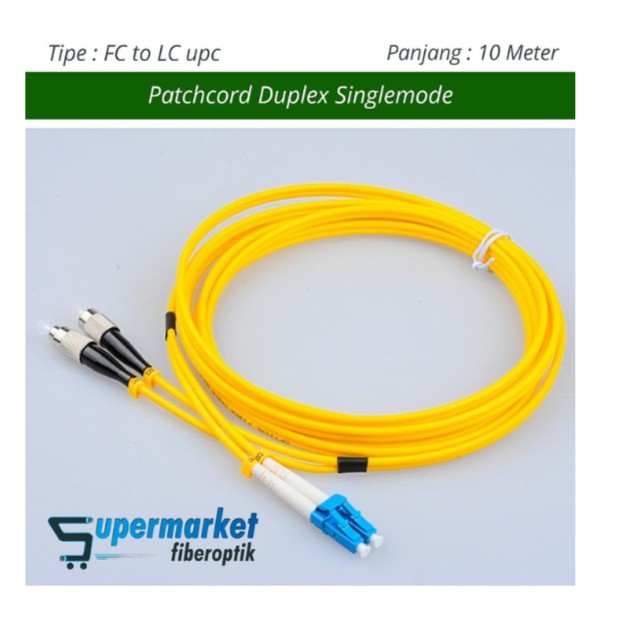 Patchcord Duplex SM Fiber Optik FC-LC/UPC 10Meter