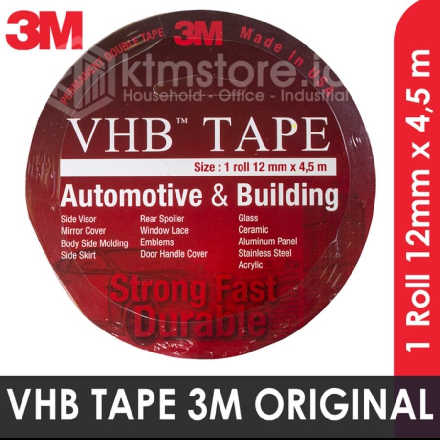 

3M Original VHB Double Sided Tape 12 mm x 4.5 m Lem Perekat