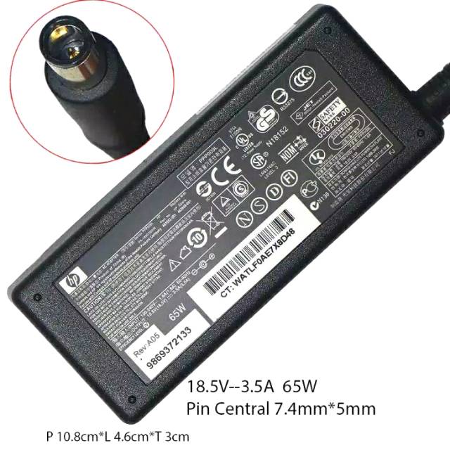 Adaptor Original Laptop Hp Compaq CQ20 CQ35 CQ40 CQ41 CQ42 CQ43 Series 18,5V-3,5A Pin Central