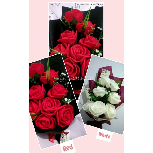Buket-Bouqet Bunga Mawar / Mawar Flanel / Buket Flanel /buket Wisuda / hadiah Anniversary